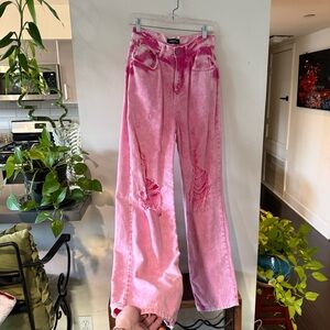 Retrofete Pink Tie-Dye Jeans